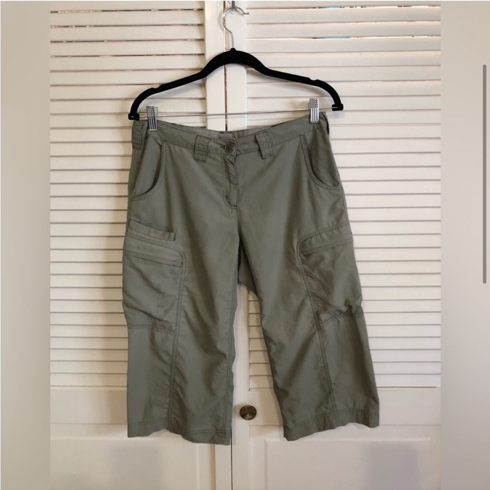 Ex Officio Sage Green Cargo Capri Hiking Pants